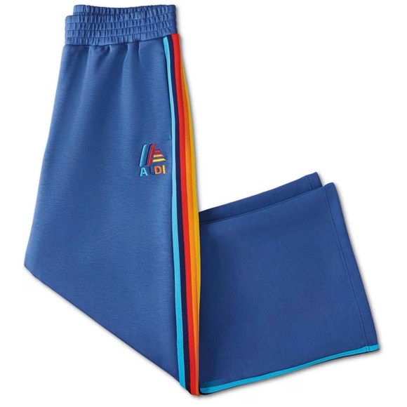 Aldi Pants - Aldi Wide Leg Pull On Blue Stripped Sweatpants, size Medium